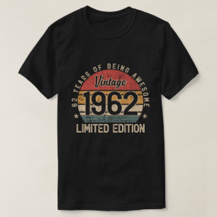Vintage 1962, 62 Years Of Being Awesome, 62nd Bday T-Shirt