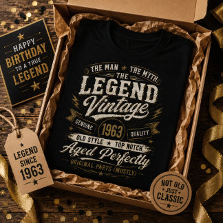 Vintage 1963 Aged Perfectly 63rd Birthday T-Shirt
