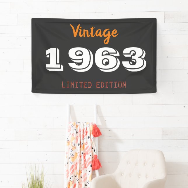 Vintage 1963 Limited Edition 63rd Birthday Gift Banner (Insitu)