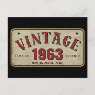 Vintage 1963 Limited Edition All Original Parts Postcard
