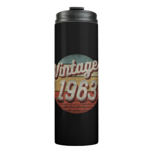 VINTAGE 1963 MEN WOMEN BIRTHDAY GIFT THERMAL TUMBLER