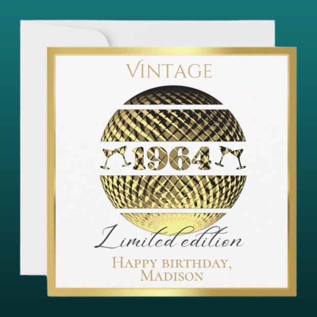 Vintage 1964 60th birthday gold card (Creator Uploaded)