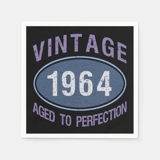 Vintage 1964 60th Birthday Napkin (Front)