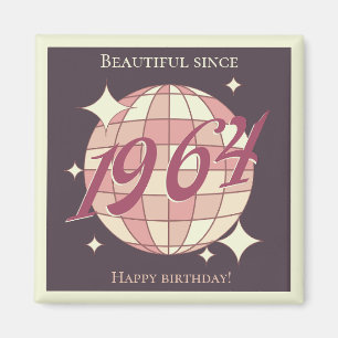 Vintage 1964 60th birthday retro purple magnet