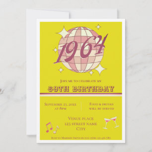Vintage 1964 61st birthday retro green Invitation