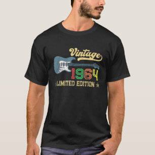 Vintage 1964 Birthday Gifts, Guitar Lovers 58Th Bi T-Shirt