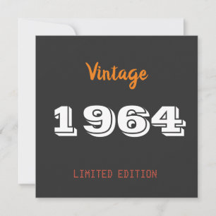 Vintage 1964 limited edition 60th Birthday Gift  Save The Date