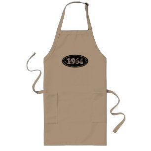 Vintage 1964 long beige BBQ apron for adult