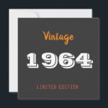 Vintage 1964 Save the Date – 62nd Birthday Party<br><div class="desc">Vintage 1964 Save the Date – 62nd Birthday Party Invitation for Him or Her Celebrate a 62nd birthday in timeless style with this vintage "Limited Edition 1964" Save the Date card! Designed for those born in 1964, this retro-themed card sets the tone for a fun and memorable party. Great for...</div>