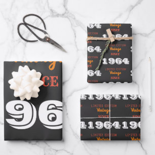 Vintage 1964 year limited edition 60th Birthday Wrapping Paper Sheet