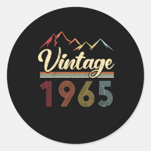 Vintage 1965 56th Birthday Retro 56 Years Old Classic Round Sticker