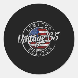 Vintage 1965 60th Birthday Gifts For Men Women 60 Classic Round Sticker