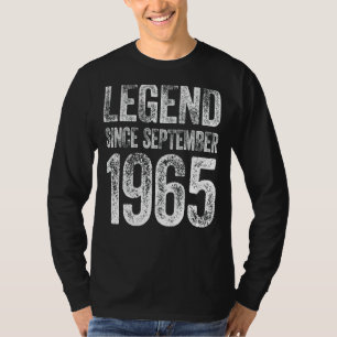 Vintage 1965 Birthday September Born Legend Since T-Shirt