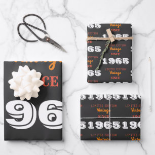 Vintage 1965 year limited edition 60th Birthday Wrapping Paper Sheet