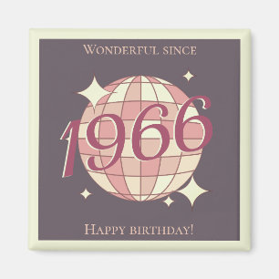 Vintage 1966 60th birthday retro purple  magnet