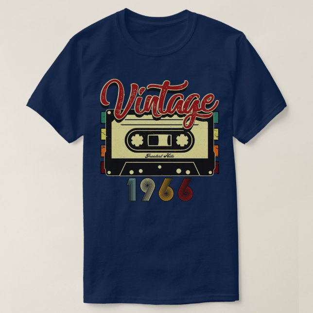 Vintage 1966 Greatest Hits Cassette Tape T-Shirt (Design Front)