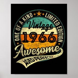 Vintage 1966 Limited Edition 60 Year Old 60th Birt Poster