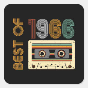 Vintage 1966 Made in 1966 60th Birthday 60 Years Square Sticker