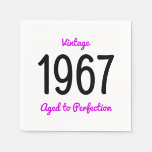 Vintage 1967 Aged To Perfection 50 Birthday Party Napkin