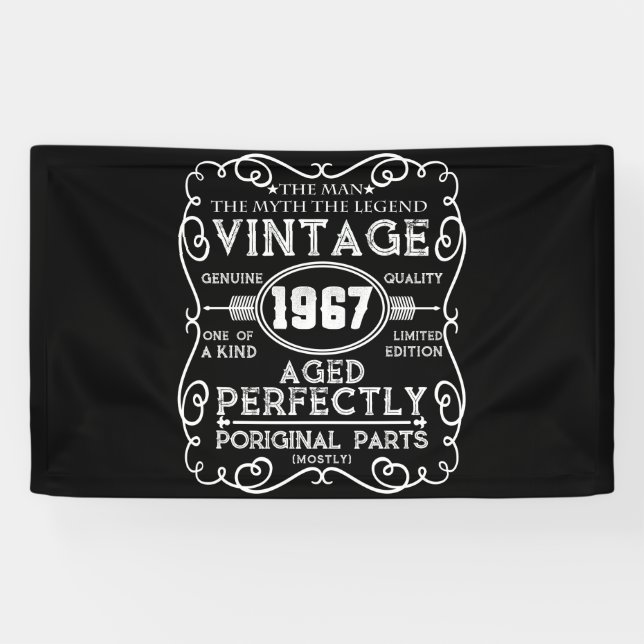 Vintage 1967 Man Myth Legend 54th Birthday Banner (Horizontal)