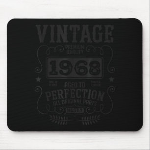 Vintage 1968 Birth Year Birthday Funny Quotes Mouse Pad