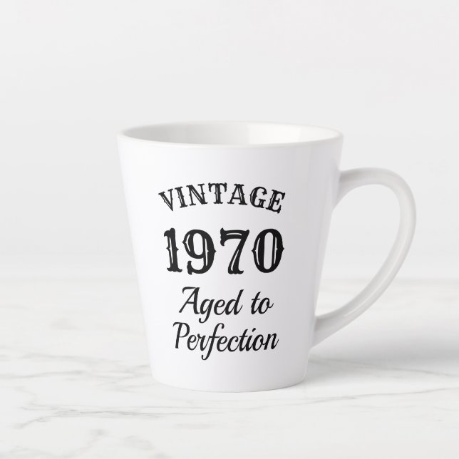 Vintage 1970 | aged to perfection funny latte mug (Right)