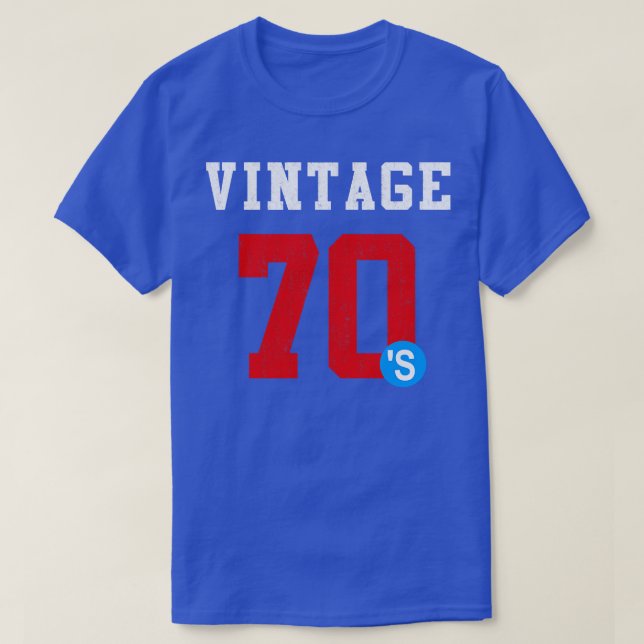 vintage 1970 back print on tshirt (Design Front)