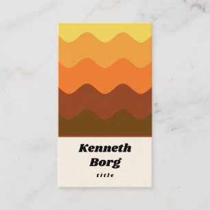 Vintage 1970 seventies brown orange business card