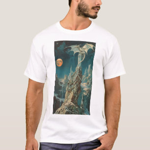 Vintage 1970s Dark Fantasy Book Cover Paper Art De T-Shirt