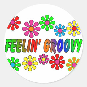 Vintage 1970's "Feelin' Groovy" gifts Classic Round Sticker