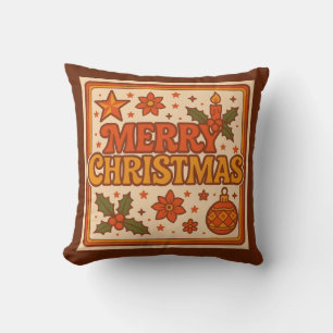 Vintage 1970s Merry Christmas Cushion