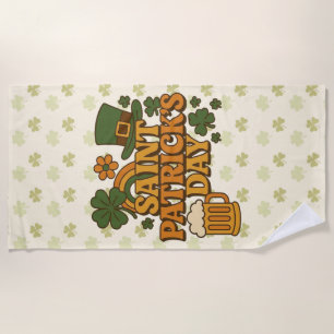 Vintage 1970s Saint Patrick's day  Beach Towel