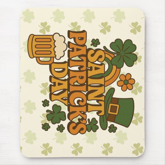 Vintage 1970s Saint Patrick's day  Mouse Pad (Front)