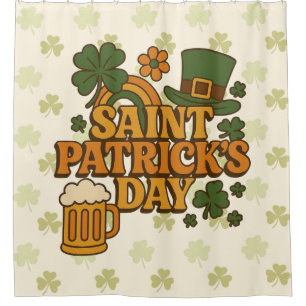 Vintage 1970s Saint Patrick's day Shower Curtain