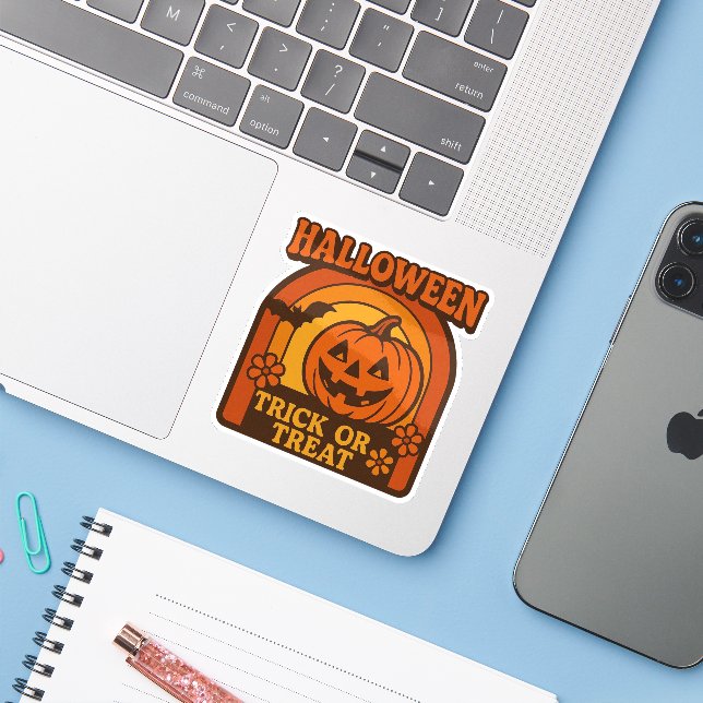 Vintage 1970s Trick or Treat Halloween (Laptop w/ iPhone)