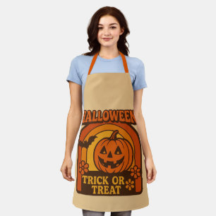 Vintage 1970s Trick or Treat Halloween Apron