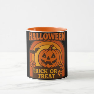 Vintage 1970s Trick or Treat Halloween Mug