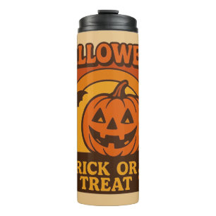 Vintage 1970s Trick or Treat Halloween Thermal Tumbler