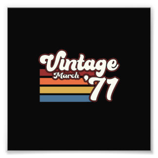 Vintage 1971 50th Birthday March Photo Print