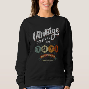 Vintage 1971 Bday Aged To Perfection 50th Birthday Sweatshirt
