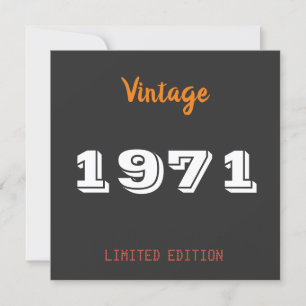 Vintage 1971 limited edition 50th Birthday Gift Invitation
