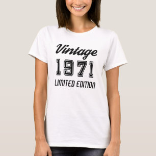 Vintage 1971 Limited Edition Birthday T-Shirt