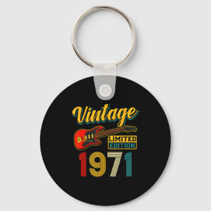 Vintage 1971 Limited Edition Guitar Birth Year Key Ring