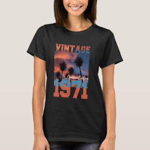 Vintage 1971 Limited Edition Palm Trees Sunset Bir T-Shirt
