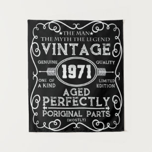 Vintage 1971 Man Myth Legend 50th Birthday Tapestry