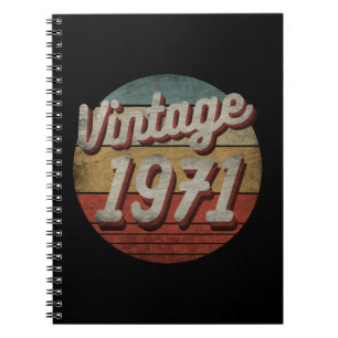 VINTAGE 1971 MEN WOMEN BIRTHDAY GIFT NOTEBOOK