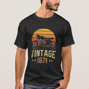 Vintage 1971 Retro Cafe Racer Motorcycle 49th T-Shirt