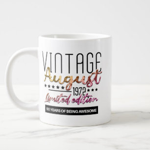 Vintage 1972 50 Years Old Gifts 50Th Birthday Gift Large Coffee Mug
