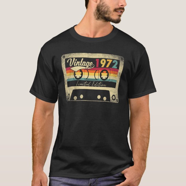 Vintage 1972 50th Birthday Gif  Retro T-Shirt (Front)