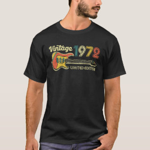 Vintage 1972 Birthday Gifts, Guitar Lovers 51st Bi T-Shirt